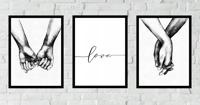 Posters - Hand in Hand / Love / Set van 3