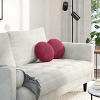 VidaXL Zitkussens 2 stuks wijnrood ø 40 x 13 cm fluweel