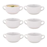Soepkommen Essential - 6x - wit - D11 x 6 cm - porselein - schaaltjes met oren