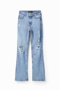 Wide leg spijkerbroek met stras - BLUE - 44