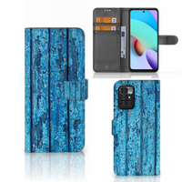 Xiaomi Redmi 10 Book Style Case Wood Blue - thumbnail