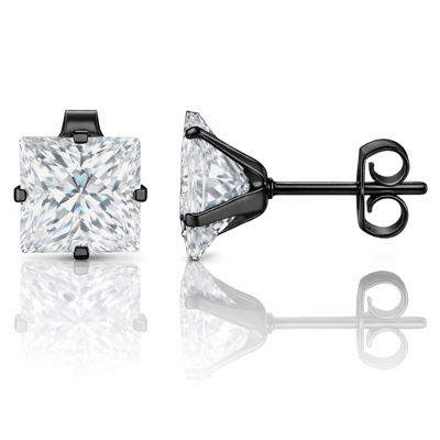 LGT Jewels Stud oorbellen Black Edition Square-6mm LGT Jewels Stud oorbellen Black Edition Square-6mm