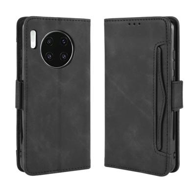Portemonnee stijl huid voelen kalf patroon lederen draagtas voor Huawei mate 30 met aparte kaartsleuf (zwart)