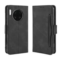 Portemonnee stijl huid voelen kalf patroon lederen draagtas voor Huawei mate 30 met aparte kaartsleuf (zwart)