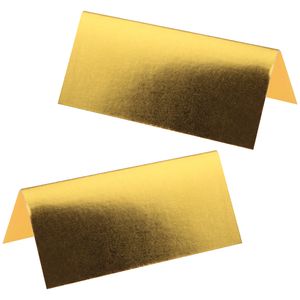 Naamkaartjes/plaatskaartjes metallic - Bruiloft - goud - 20x stuks - 7 x 3 cm