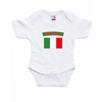 Italia rompertje - met vlag Italie - wit - voor babys - kraamcadeau