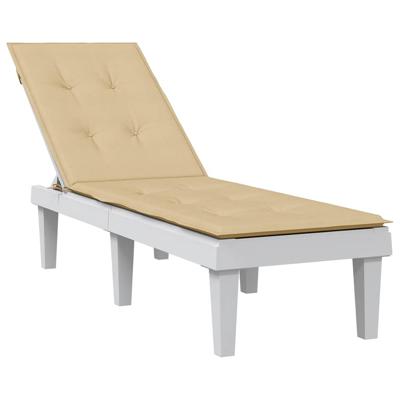 VidaXL Terrasstoelkussen (75+105)x50x3 cm stof gemêleerd beige