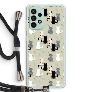 Katten: Samsung Galaxy A52s 5G Transparant Hoesje met koord