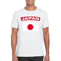 T-shirt met Japanse vlag wit heren - thumbnail