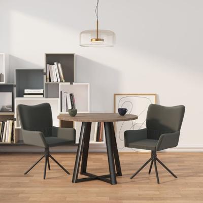 Eetkamerstoelen draaibaar 2 st fluweel donkergrijs
