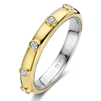 TI SENTO-Milano 12316ZY Ring zilver-zirconia goud-en zilverkleurig-wit