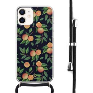 iPhone 12 mini hoesje met koord - Orange lemonade