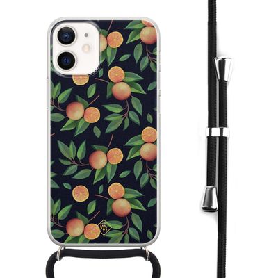 iPhone 12 mini hoesje met koord - Orange lemonade