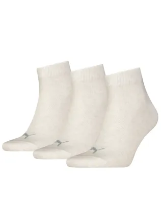 3-paar Quarter sokken - Elastisch katoenen sokken voor dames en heren - Zwart - Grijs - wit - Blauw
