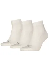 3-paar Quarter sokken - Elastisch katoenen sokken voor dames en heren - Zwart - Grijs - wit - Blauw