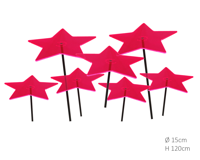 7 stuks! Zonnevangers Ster Rood-Roze (kleur fuchsia) medium 120x15 cm Cazador Del Sol - Cazador del sol