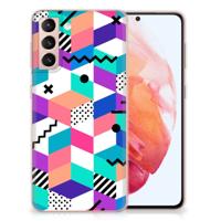 Samsung Galaxy S21 | TPU Hoesje | Blokken Kleurrijk