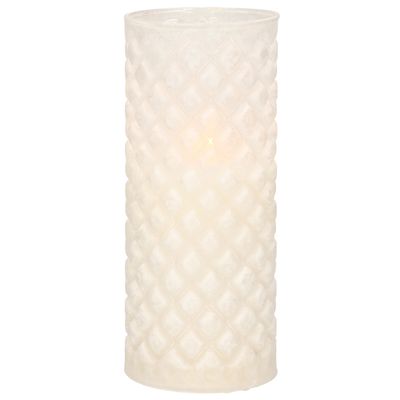 1x stuks luxe led kaarsen in glas D7,5 x H17,5 cm