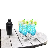 Cocktailshaker set met 4x stuks Pina Colada cocktailglazen 440 ml - thumbnail