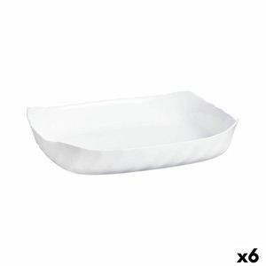 Serveerschaal Luminarc Smart Cuisine Rechthoekig Wit Glas 33 x 27 cm (6 Stuks)