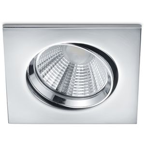 LED Spot - Inbouwspot - Trion Paniro - Vierkant 5W - Dimbaar - Warm Wit 3000K - Mat Chroom - Aluminium - 80mm