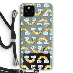 Regenboog: Pixel 5a 5G Transparant Hoesje met koord