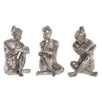 Decoratieve figuren DKD Home Decor 17 x 15 x 26 cm Vrouw Zilverkleurig (3 Stuks)