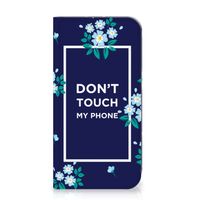 iPhone 15 Plus Design Case Flowers Blue DTMP - thumbnail