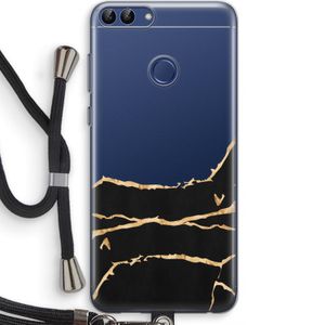 Gouden marmer: Huawei P Smart (2018) Transparant Hoesje met koord
