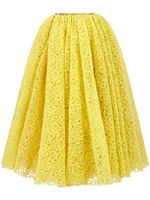 Giambattista Valli jupe longue à broderies - Jaune