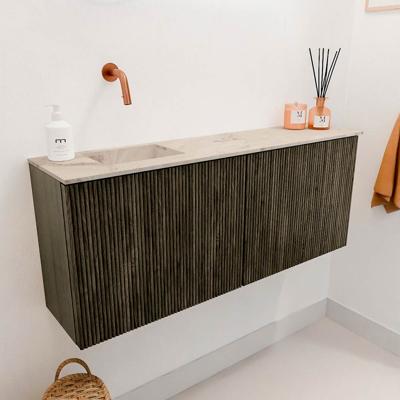 Toiletmeubel Mondiaz Joya Dlux | 100 cm | Meubelkleur Shadow | Faye wastafel Frappe Wasbak Links | Zonder kraangat(en)