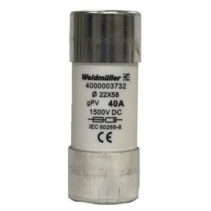 Weidmüller 4000003732 FUSE WSFL 22X58 40A 1K5V GPV Buiszekering Inhoud 10 stuk(s)