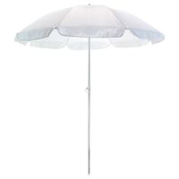 Witte strand parasol van polyester 145 cm
