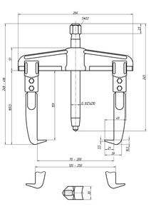 Gedore 8000660 Poelietrekker Aantal haken: 2