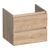 Brauer Joy Wavy - Onderkast - 60 cm - met 2 Softclose Lades Greeploos en 1 Sifon Uitsparing - Forest Wheat