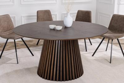 Ronde eettafel VALHALLA WOOD 140cm gerookt eiken kolomvoet - 44091