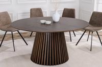 Ronde eettafel VALHALLA WOOD 140cm gerookt eiken kolomvoet - 44091