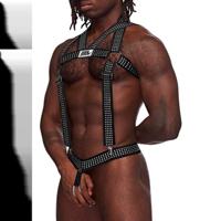 Male Power Elastische Harnas met Studs - Eén Maat - Zwart - thumbnail