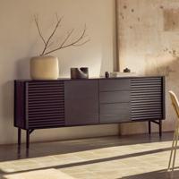 Kave Home Dressoir 'Lenon' Eikenhout, 200cm, kleur Zwart