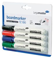 Viltstift Legamaster TZ 100 whiteboard rond 1.5-3mm assorti blister Ã 4 stuks