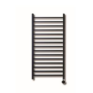 Elektrische Radiator Sanicare Qubic 126.4x60 cm 773W Mat Zwart Met Thermostaat Chroom En Bluetooth