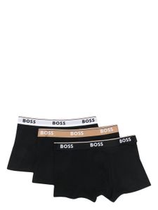 BOSS Drie boxershorts met logoband - Zwart