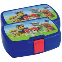 2x stuks kunststof broodtrommels/lunchboxen Paw Patrol 16 x 11 cm