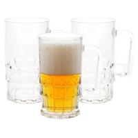 6x stuks onbreekbare bierpul transparant kunststof 30 cl/300 ml