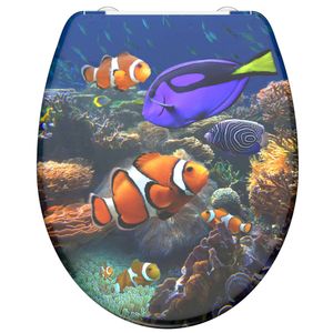 SCHÜTTE toiletbril met soft-close sea life duroplast met print