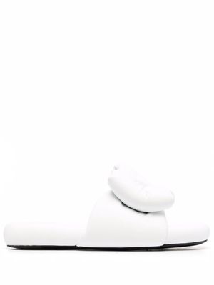 Off-White claquettes à nœud matelassé - Blanc