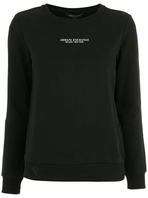 Armani Exchange sweat en coton à logo imprimé - Noir