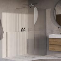 BRAUER Oblivion Flow inloopdouche helder ribbelglas 90x200 met zijwand 30 incl. glascoating chroom