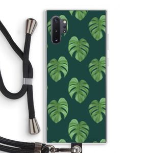 Monstera leaves: Samsung Galaxy Note 10 Plus Transparant Hoesje met koord
