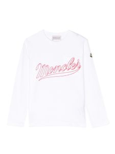 Moncler Enfant t-shirt à logo brodé - Blanc